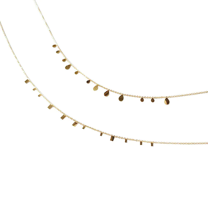 G/S Kristine French Style Layered Disc Choker Necklace