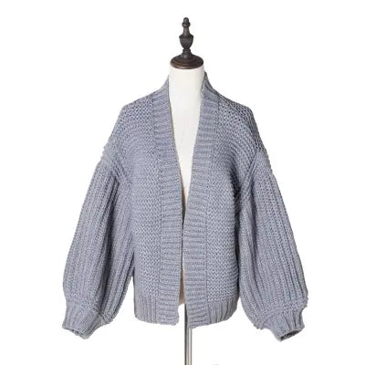 Chunky Knit Cardigan with Twisted Design, Japanese Style