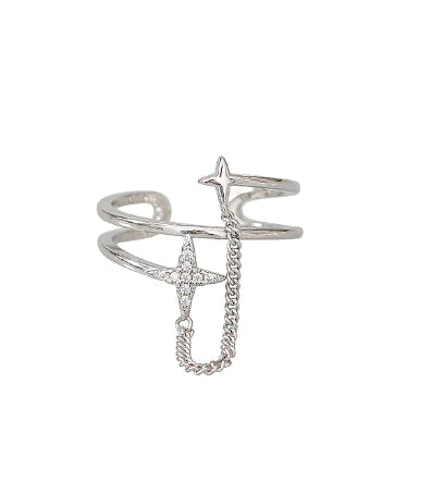 Double-Layer Chain Meteor Ring for Women - High Fashion